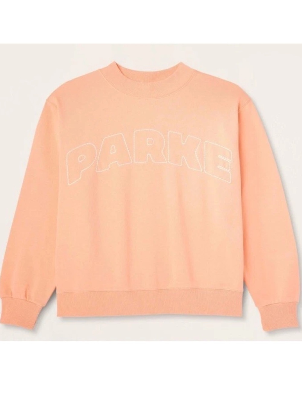 PARKE~ Peach/Orange Pullover Sweatshirt with Embroidered Logo~ NWT~ Size L/XL